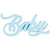 Cupido&Co. Scritta Baby Azzurra con Adesivo 55 x 26 Mm 12 Pz