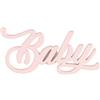 Cupido&Co. Scritta Baby Rosa con Adesivo 55 x 26 Mm 12 Pz