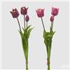 EDG Enzo De Gasperi Tulipano Gommato Olis 3 Rami H 48 Cm Lilla o Malva 1 Cf