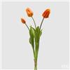 EDG Enzo De Gasperi Tulipano Gommato Olis 3 Rami H 48 Cm Arancione 1 Cf