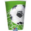 Big Party Bicchieri Carta Football 250 Cc Cf 6 Pz Verde Bianco Nero