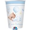 Big Party Bicchieri Carta Battesimo Bear 250 Cc Cf 6 Pz Celeste