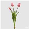 EDG Enzo De Gasperi Tulipano Gommato Olis 3 Rami H 48 Cm Rosa Crema 1 Cf