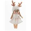 ARPIMEX Bambolina Natale in Stoffa 15 Cm Bianco