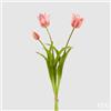 EDG Enzo De Gasperi Tulipano Gommato Olis 3 Rami H 48 Cm Rosa Crema 1 Cf