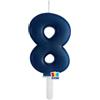 Big Party Candelina Tiny Plump Numero 8 Cera 7 Cm Blu Navy