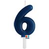 Big Party Candelina Tiny Plump Numero 6 Cera 7 Cm Blu Navy