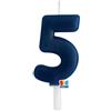 Big Party Candelina Tiny Plump Numero 5 Cera 7 Cm Blu Navy