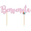 Big Party Cake Topper Italic Benvenuta 20 x 15 Cm Rosa