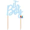 Big Party Cake Topper Italic in Carta 12 x 21 Cm It's a Boy Celeste