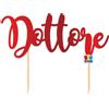 Big Party Cake Topper Italic in Carta 20 x 16 Cm Dottore Rosso