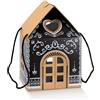 Scotton Casetta Natale con Cordino 200 x 200 x 180 Mm Black Little House