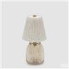 EDG Enzo De Gasperi Lampada da Tavolo Plisse con Led H 22 Cm D 11,5 Cm IP 20 Sand Scatola Regalo