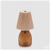 EDG Enzo De Gasperi Lampada da Tavolo Plisse con Led H 22 Cm D 11,5 Cm IP 20 Hazelnut Scatola Regalo