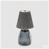 EDG Enzo De Gasperi Lampada da Tavolo Plisse con Led H 22 Cm D 11,5 Cm IP 20 Grey Scatola Regalo