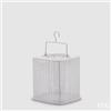 EDG Enzo De Gasperi Lanterna Tessuto Rettangolare Con Manico H.22 L.18 White