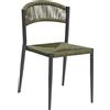 Moia Greenwood Sedia Milano Alluminio Grigio Corda Verde Impilabile