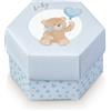 Scotton Scatola Esagono Little Bear 110 x 60 Mm Azzurro 10 Pz