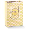 Scotton ShopperBox con Cordino 130 x 70 x 180 Mm Happy Giallo Lilla 10 Pz