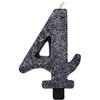 Givi Candelina glitter nero - Numero Quattro 9.5 cm