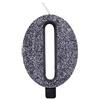 Givi Candelina glitter nero - Numero Zero 9.5 cm