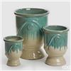 EDG Enzo De Gasperi Set 3 Pz Vaso Glaze Coppa H 58 Cm H 41 Cm H 30 Cm Green Mix Waterproof