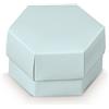 Scotton Scatola Esagono con Divisorio 80 x 55 Mm Lino Azzurro 10 Pz