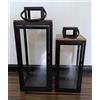 BONTURI CASA HOME DECORATION Lanterna Set 2 Pz Metallo Legno 16 x 16 x 45 Cm 20 x 20 x 50 Cm Black