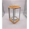 BONTURI CASA HOME DECORATION Lanterna Metallo Legno H 29 Cm 15,5 x 15,5 Cm White