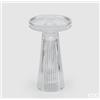 EDG Enzo De Gasperi Portacandela Cono Righe H 16,5 Cm D 9,8 Cm Natural Trasparente