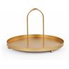Tono Su Tono Vassoio con Manico in Metallo H 140 Mm D 210 Mm Oro