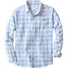 Dubinik® Camicia di flanella da uomo, 100% cotone, manica lunga, tessuto a quadri morbido e casual, button down, Blu e bianco., S