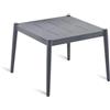 Unopiù Tavolino fisso LUCE in alluminio con piano a scelta da 56x56 cm