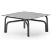 Unopiù Tavolino fisso SALÒ in alluminio e piano a scelta da 70x70 cm