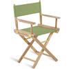 Unopiù Poltroncina pieghevole GINGER con struttura in teak e telo in Batyline Serge Ferrari verde