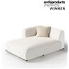 Unopiù Modulo lounge destro DAVOS con struttura in alluminio e cuscineria in tessuto