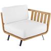 Unopiù Modulo angolo sinistro WELCOME in teak da 91 cm - Con cuscino di seduta e schienale