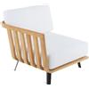 Unopiù Modulo angolo destro WELCOME in teak da 91 cm - Con cuscino di seduta e schienale
