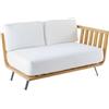 Unopiù Modulo angolo sinistro WELCOME in teak da 138 cm - Con cuscino di seduta e schienale