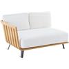 Unopiù Modulo angolo destro WELCOME in teak da 138 cm - Con cuscino di seduta e schienale