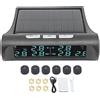 Fabater Sistema di Monitoraggio della Pressione dei Pneumatici con 6 Sensori TPMS Esterni, Display LCD, Allarme di Pressione Eccessiva e Temperatura, Monitor Impermeabile per Camper, SUV