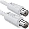 1aTTack.de Cavo antenna 1,5 metri 2x spina coassiale schermata > presa coassiale bianco St-Ku 75db 1,5m