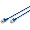 DIGITUS Cavo LAN Cat 6A - 1 m - Versione sottile AWG 32/7-10 Gbit/s - Cavo di rete RJ45 - F/FTP - PoE+ - LSZH - Compatibile con Cat-7, Cat-6, Cat-5e - Blu