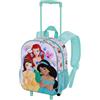 Disney Principesse Rainbows-Zainetto 3D con Ruote Piccolo, Multicolore, 26 x 34 cm, Capacità 7 L