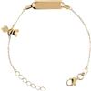 MILOR - Bracciale Oro 9Kt; Bracciale Bambino con Targhetta e Ciondolo; Regalo Nascita, Battesimo