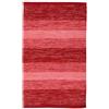 Pierre Tappeti Tappeto HAPPY ROSSO disegno a righe 100% cotone annodati a mano, tappetino stuoia bagno multiuso lavabile cm.50x80