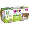 Hipp Omogeneizzato biologico di pollo e vitello - Alimento per l'infanzia, 2 vasetti da 80 g