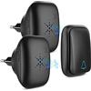 Jolsaawie Campanello Fili Impermeabile Pulsante Autoalimentato Set di Campanelli Intelligenti Home Welcome Campanello per Esterni Ricevitore Spina UE Nero