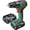 Bosch Trapano a percussione a batteria BOSCH UniversalImpact 18V-60 18V 2Ah, 2 batterie + valigetta in plastica