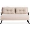 Dmora Divano Letto 2 posti Merak, Sofà trasformabile, Divanetto per Ospiti, Poltrona Letto Contenitore, 133x78 h78 cm, Beige
